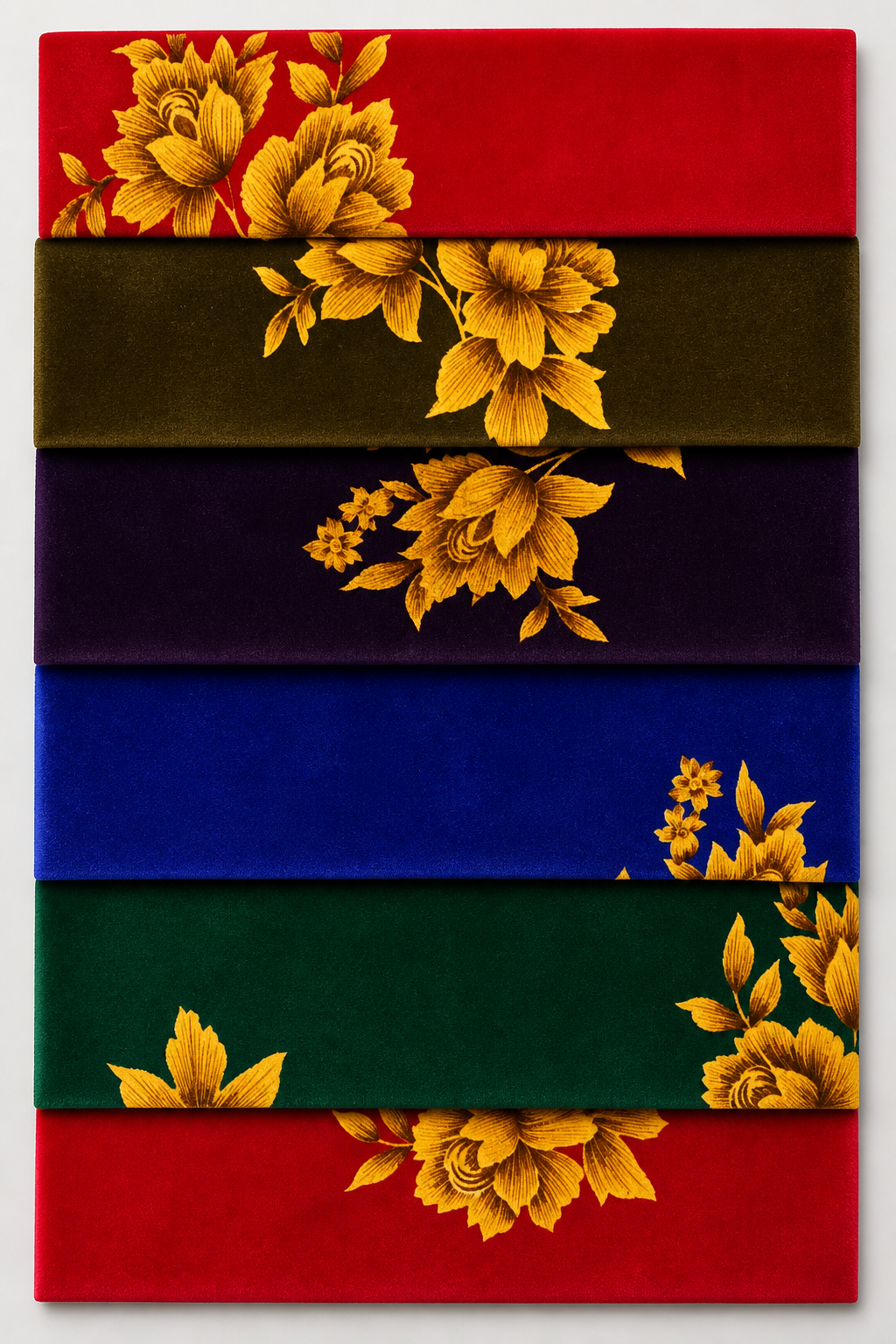 Gold Foil Printed Velvet velvet sample display